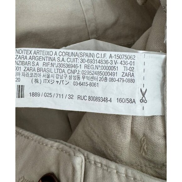 Zara Parachute Pants Light tan baggy cropped barrel sz 0 - Picture 12 of 12